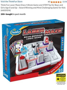 Think Fun Laser Maze (Class 1) Brain Game and STEM Toy for Boys and Girls Age 8+